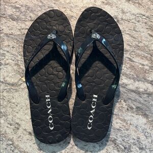 Coach Black Sandals with Logo